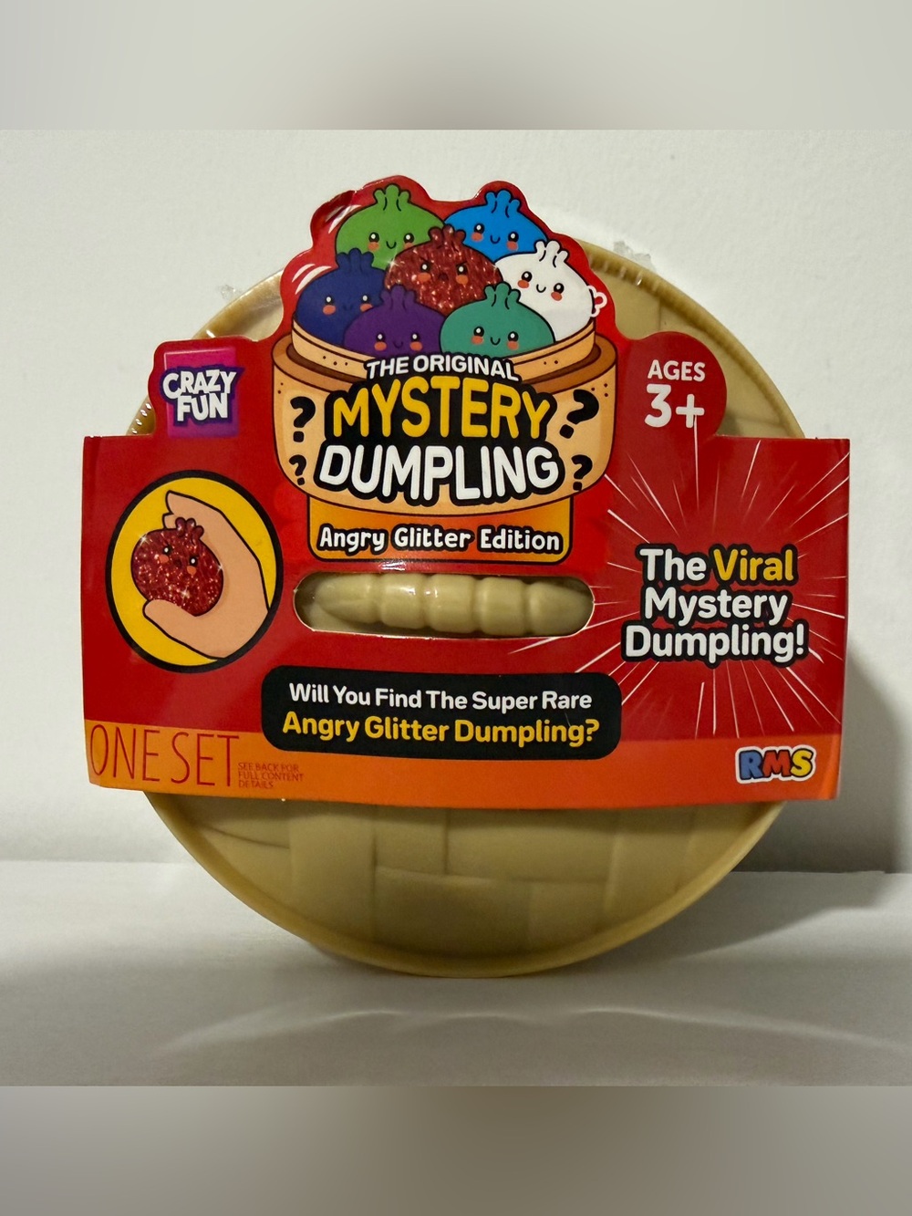 RMS Crazy Fun Angry Glitter Mystery Squishy Dumpling fidget toy